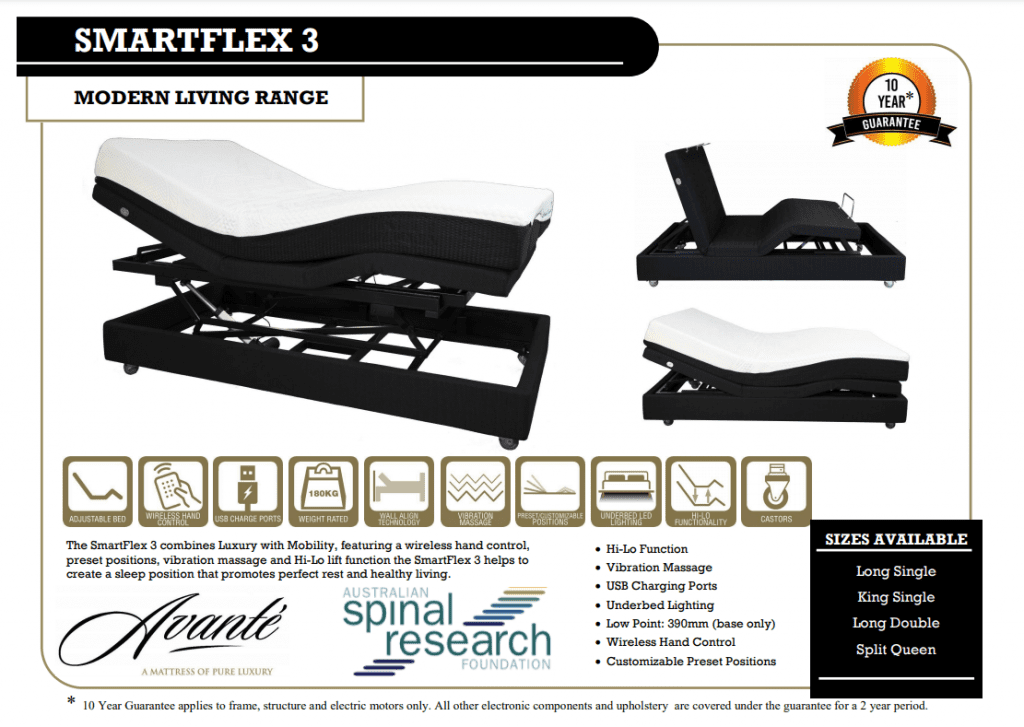 Avante Smartflex 3 Adjustable Electric Bed Newcastle Mobility