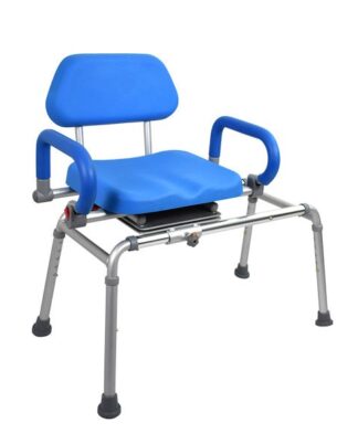 Sliding Transfer Bench with Swivel Seat - Blue